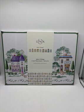 NEW Lenox Spice Village Cork Placemat Set of 4 NIB 12"x16" HTF Hard To Find